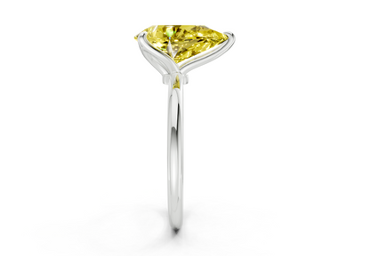 Phoenix Yellow Diamond Solitaire Pear Cut 2.3mm Engagement Ring