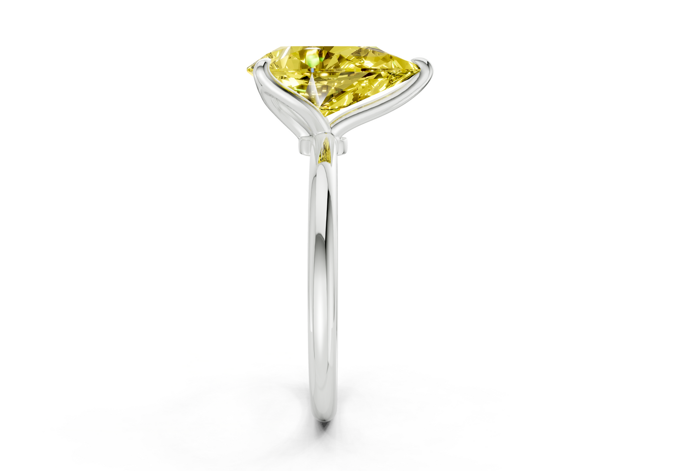 Phoenix Yellow Diamond Solitaire Pear Cut 2mm Engagement Ring