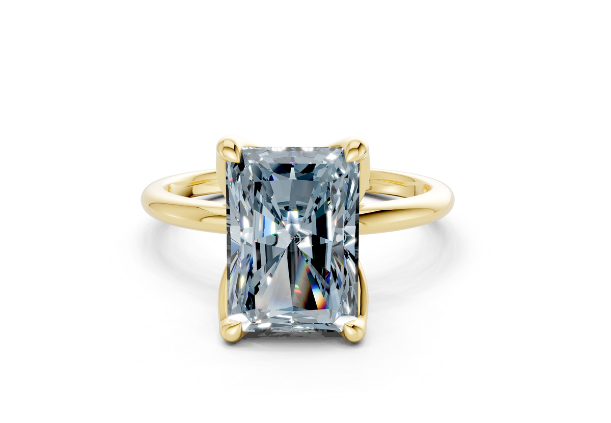 Phoenix Blue Diamond Solitaire Radiant Cut 1.8mm Engagement Ring