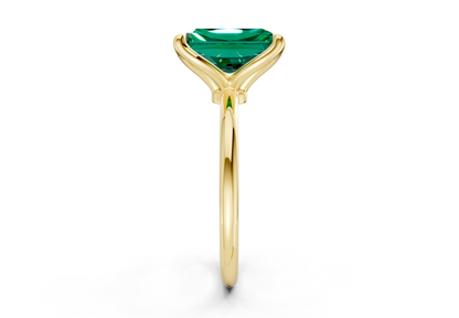Phoenix Emerald Gemstone Solitaire Radiant Cut 2mm Engagement Ring
