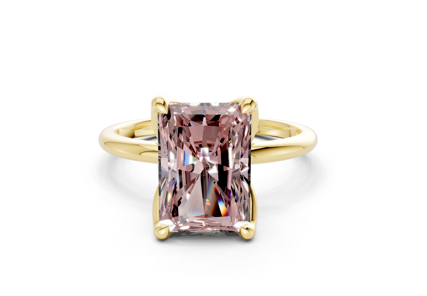 Phoenix Pink Diamond Solitaire Radiant Cut 1.8mm Engagement Ring