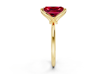 Phoenix Ruby Gemstone Solitaire Radiant Cut 2.3mm Engagement Ring