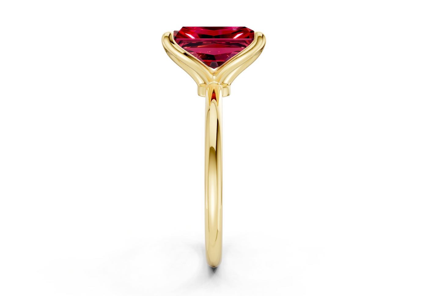 Phoenix Ruby Gemstone Solitaire Radiant Cut 2mm Engagement Ring