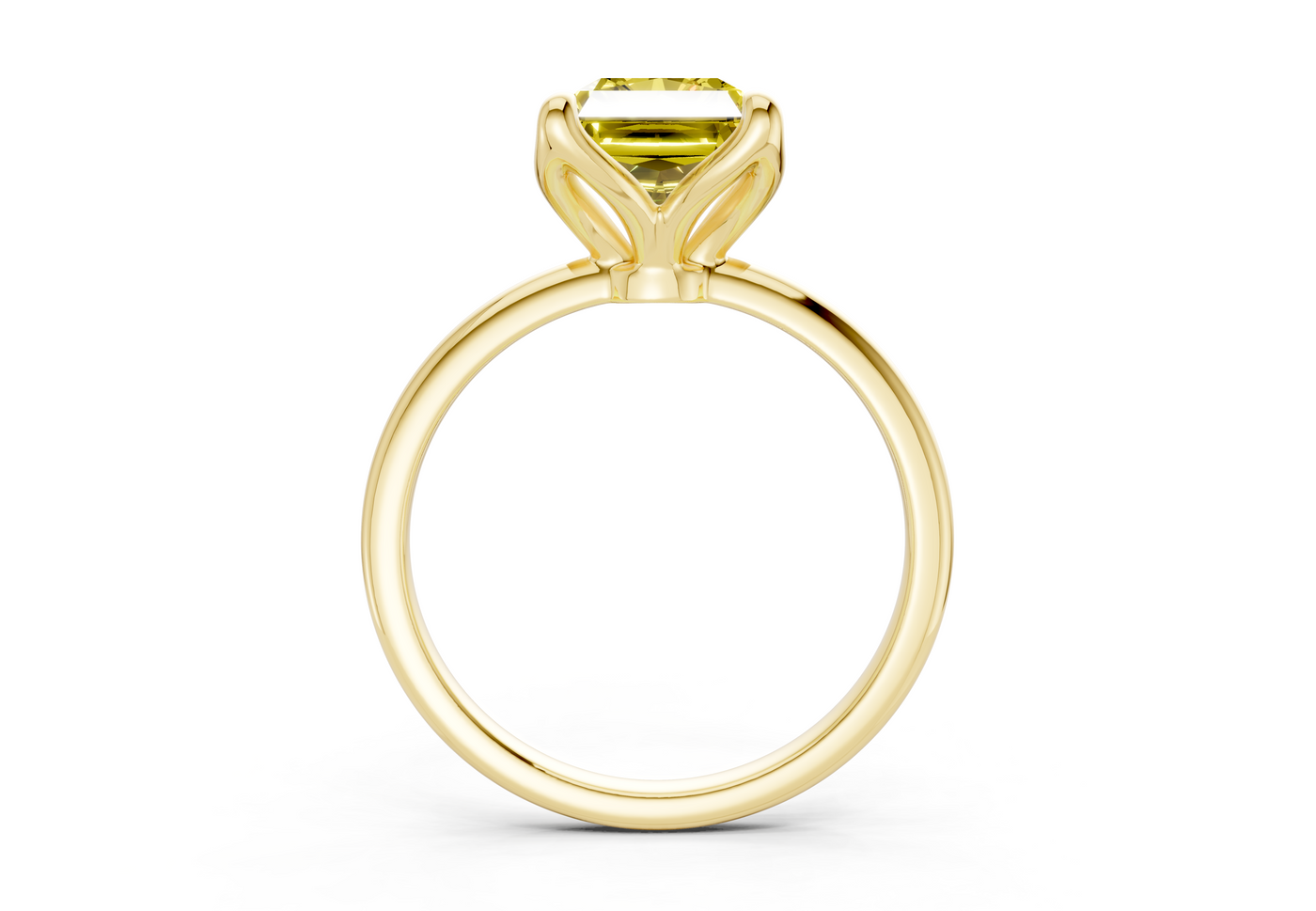 Phoenix Yellow Diamond Solitaire Radiant Cut 2.3mm Engagement Ring