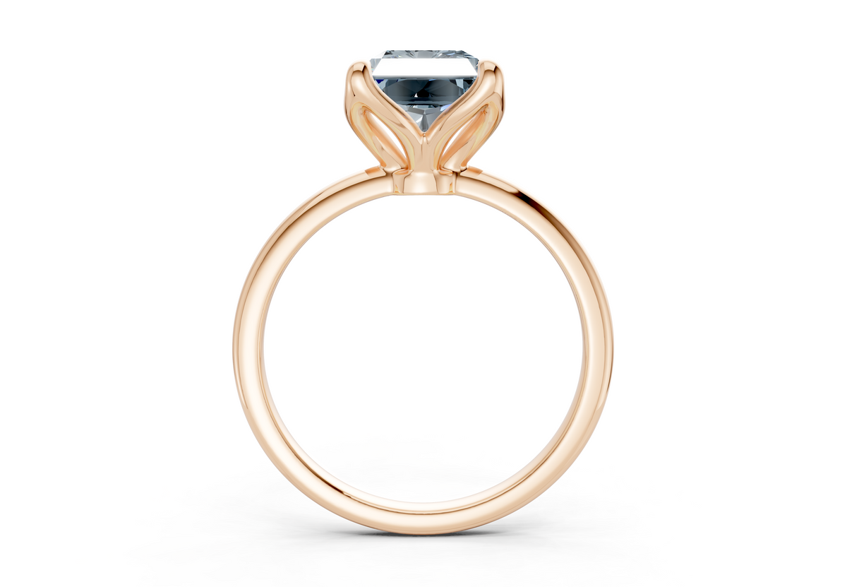 Phoenix Blue Diamond Solitaire Radiant Cut 2.3mm Engagement Ring