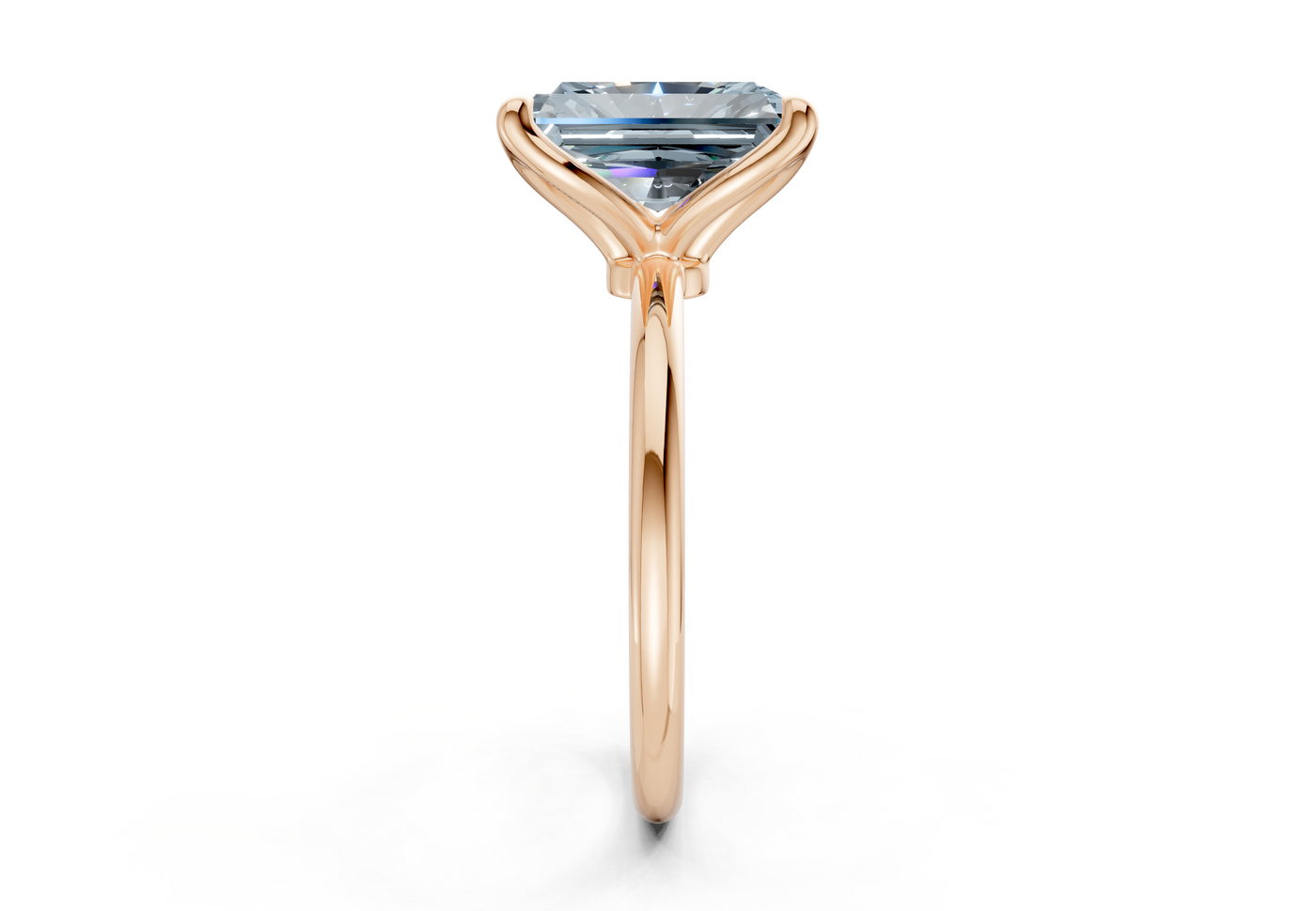 Phoenix Blue Diamond Solitaire Radiant Cut 2.3mm Engagement Ring