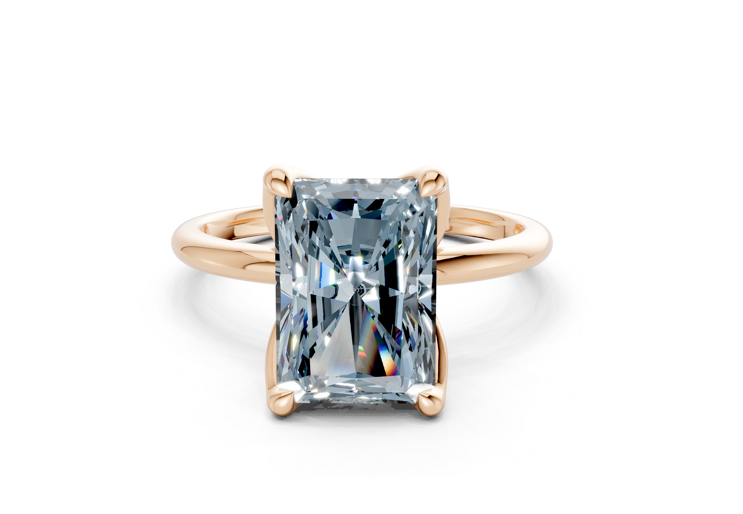Phoenix Blue Diamond Solitaire Radiant Cut 2.3mm Engagement Ring