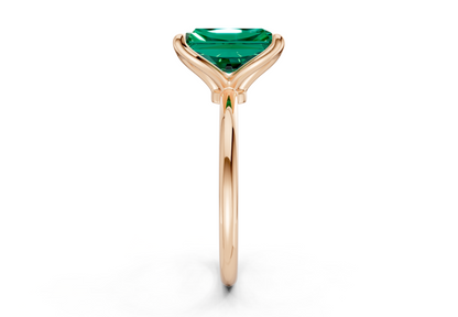 Phoenix Emerald Gemstone Solitaire Radiant Cut 2mm Engagement Ring