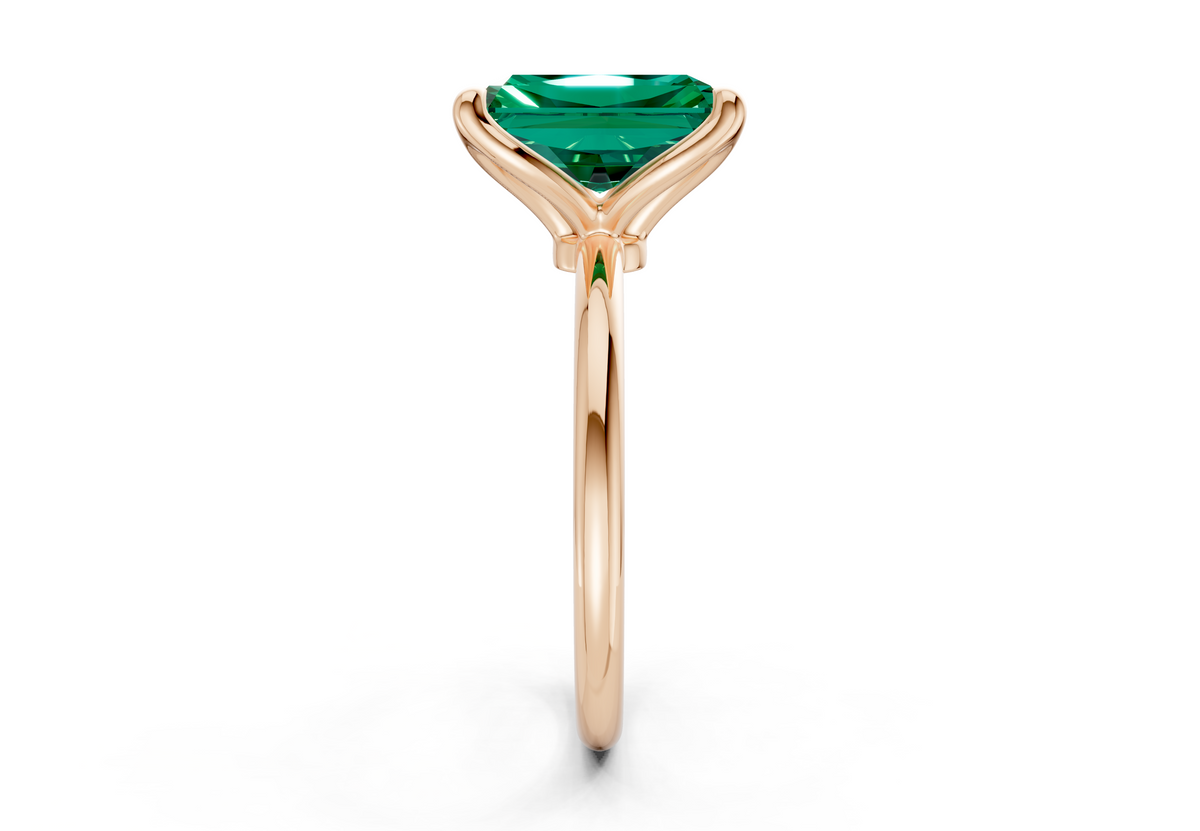 Phoenix Emerald Gemstone Solitaire Radiant Cut 2.3mm Engagement Ring