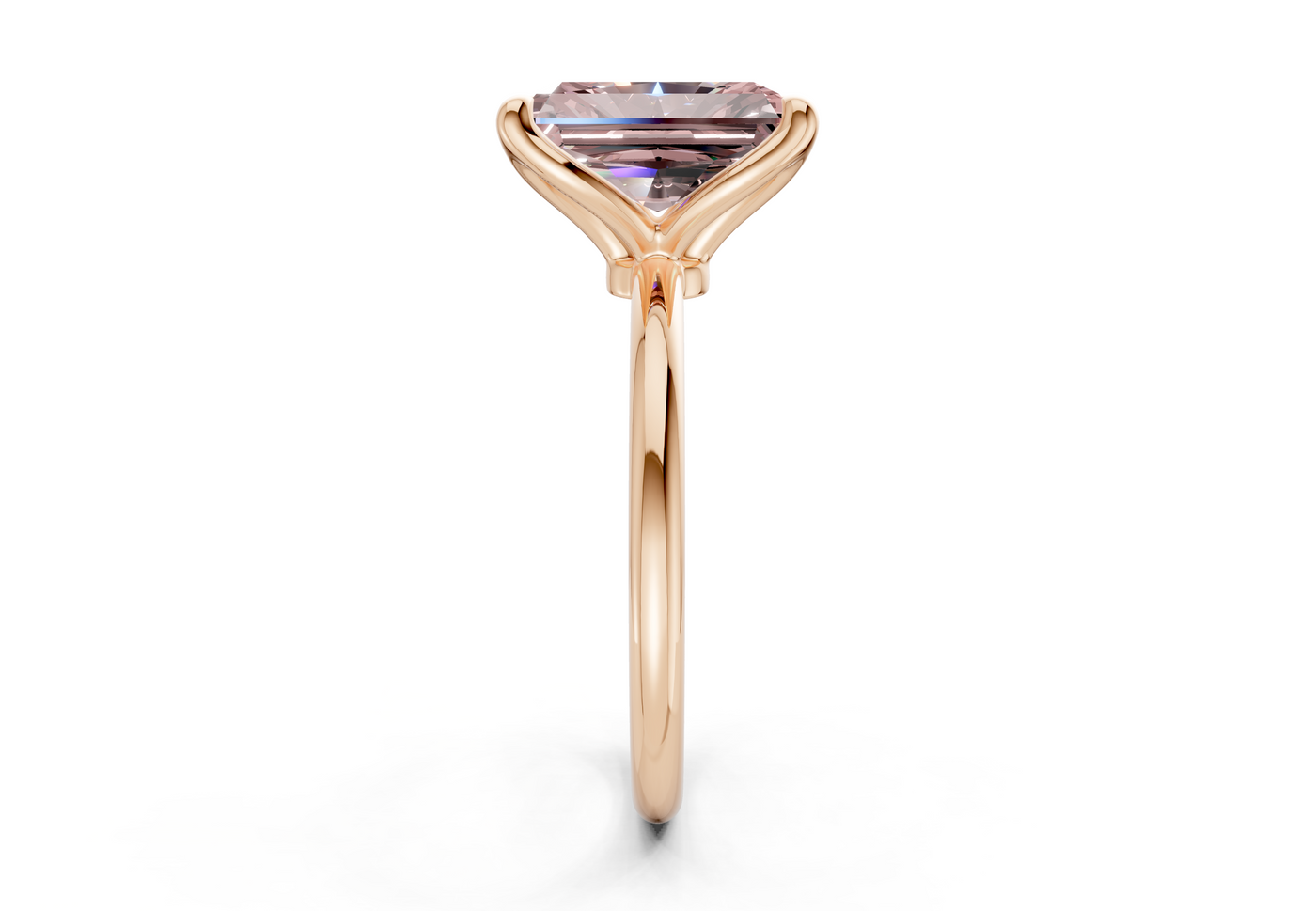 Phoenix Pink Diamond Solitaire Radiant Cut 2.3mm Engagement Ring