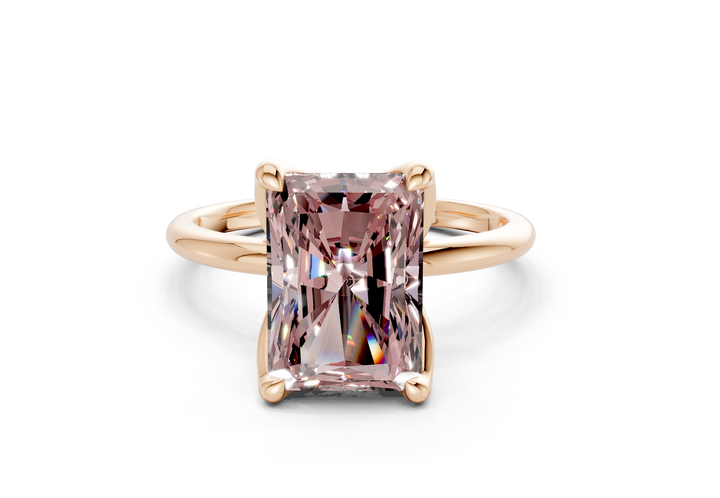 Phoenix Pink Diamond Solitaire Radiant Cut 1.8mm Engagement Ring