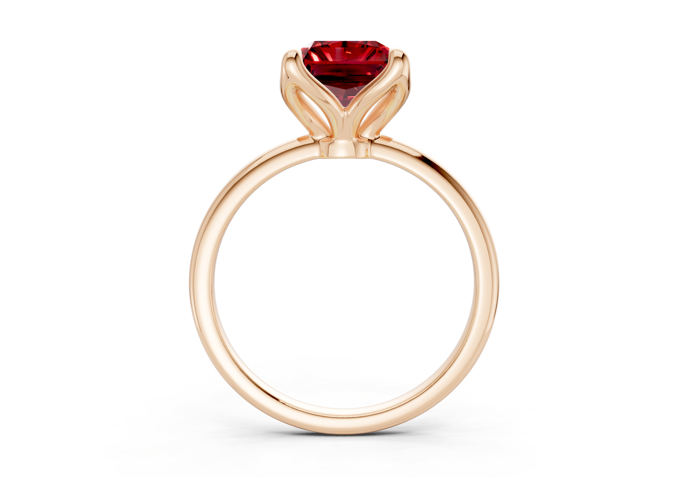 Phoenix Ruby Gemstone Solitaire Radiant Cut 1.8mm Engagement Ring