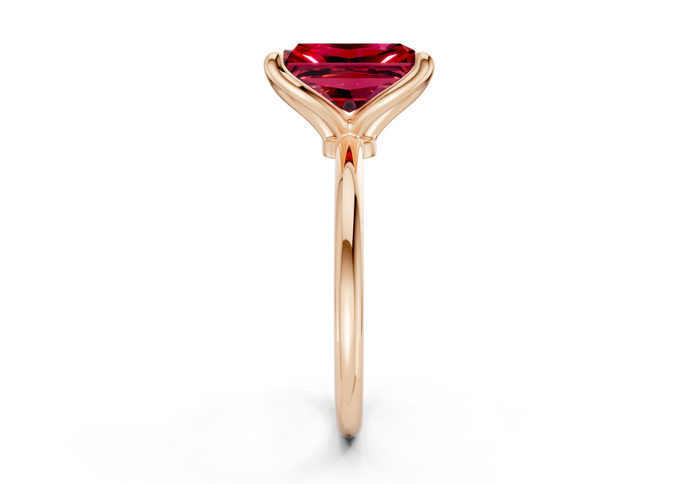 Phoenix Ruby Gemstone Solitaire Radiant Cut 2mm Engagement Ring
