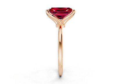 Phoenix Ruby Gemstone Solitaire Radiant Cut 2.3mm Engagement Ring
