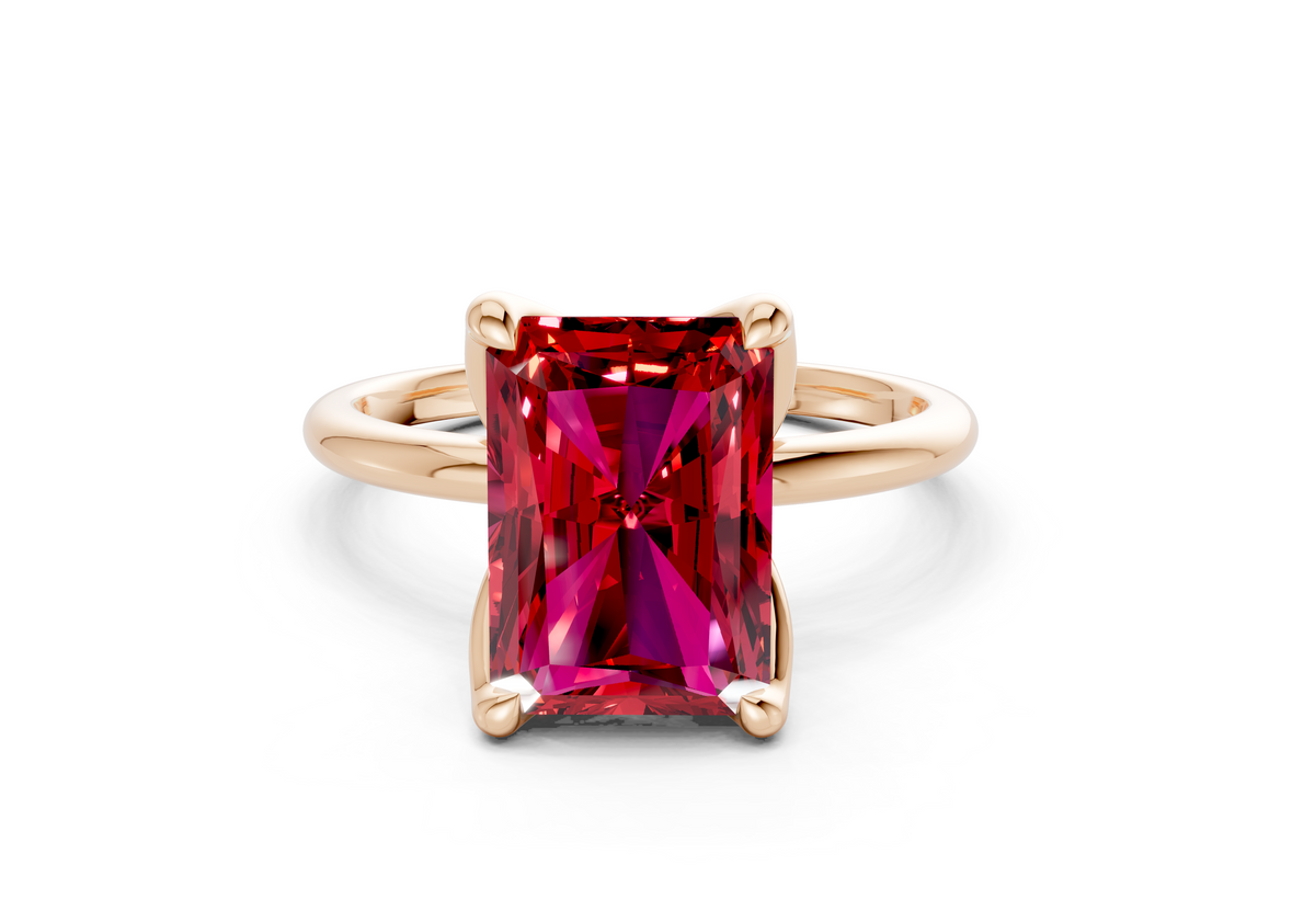 Phoenix Ruby Gemstone Solitaire Radiant Cut 2mm Engagement Ring