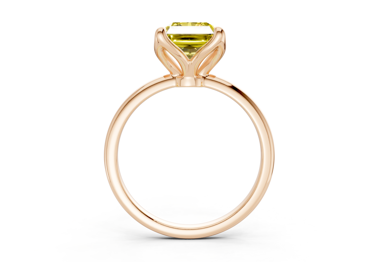 Phoenix Yellow Diamond Solitaire Radiant Cut 1.8mm Engagement Ring