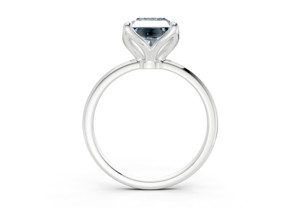 Phoenix Blue Diamond Solitaire Radiant Cut 1.8mm Engagement Ring