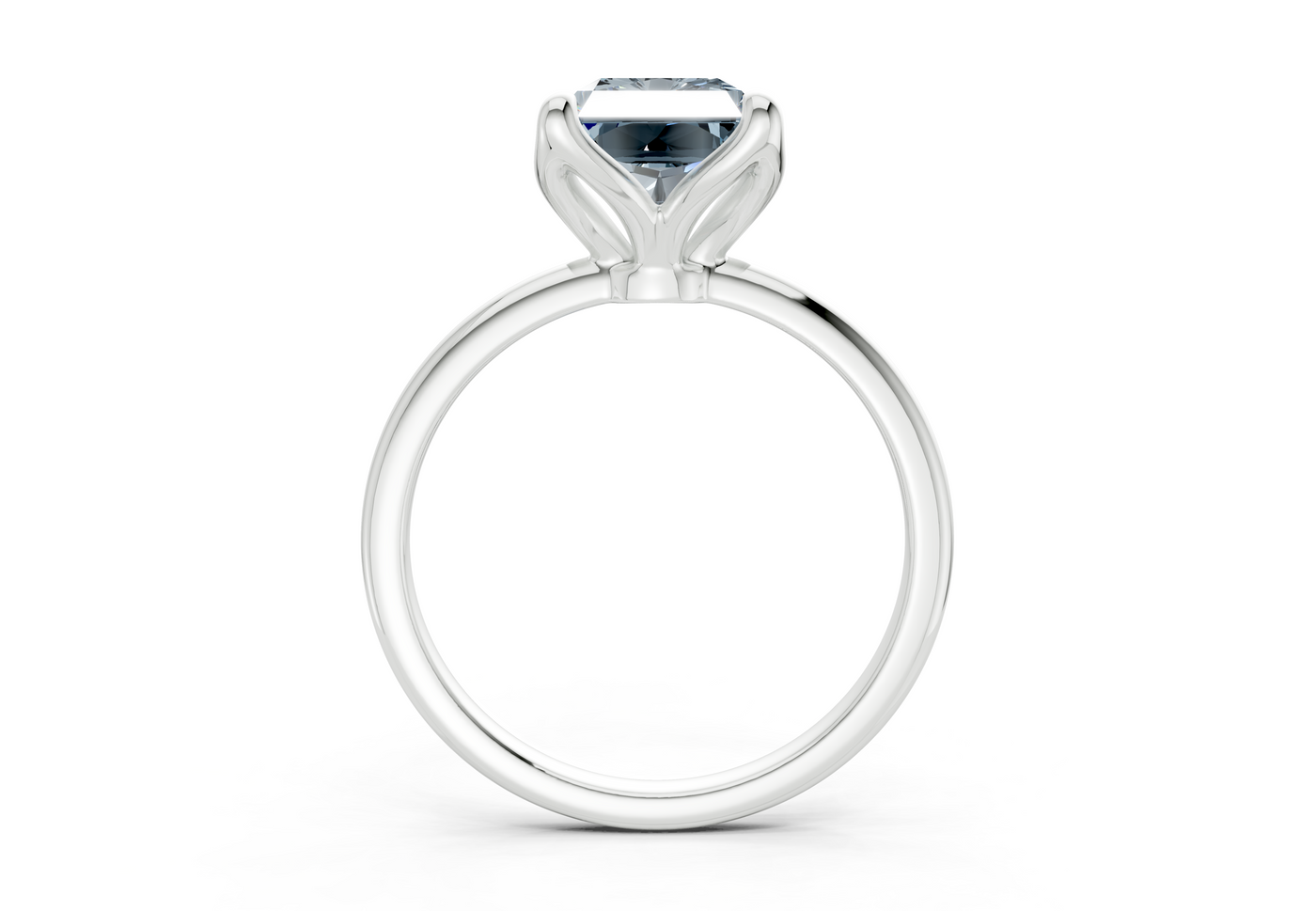 Phoenix Blue Diamond Solitaire Radiant Cut 2.3mm Engagement Ring