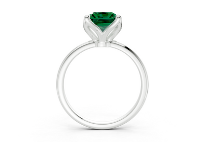 Phoenix Emerald Gemstone Solitaire Radiant Cut 2mm Engagement Ring