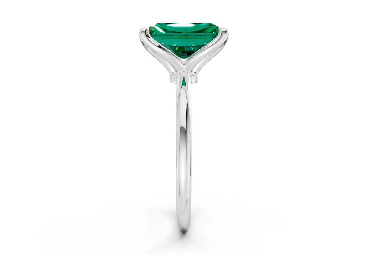 Phoenix Emerald Gemstone Solitaire Radiant Cut 2.3mm Engagement Ring