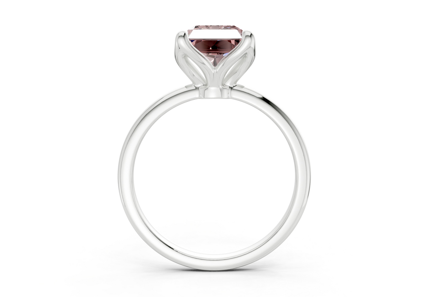 Phoenix Pink Diamond Solitaire Radiant Cut 2.3mm Engagement Ring