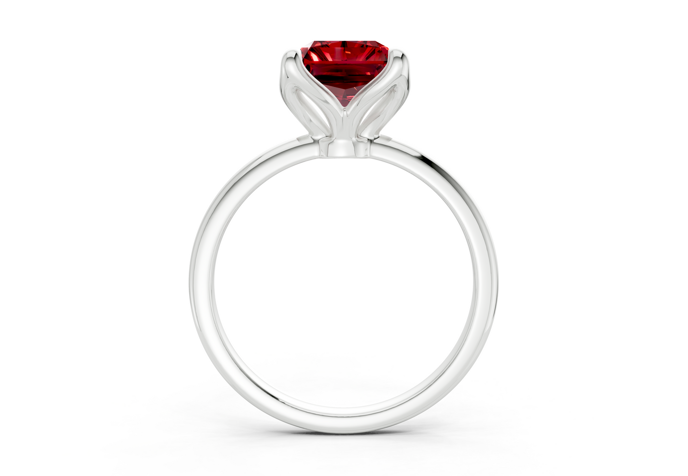Phoenix Ruby Gemstone Solitaire Radiant Cut 2mm Engagement Ring