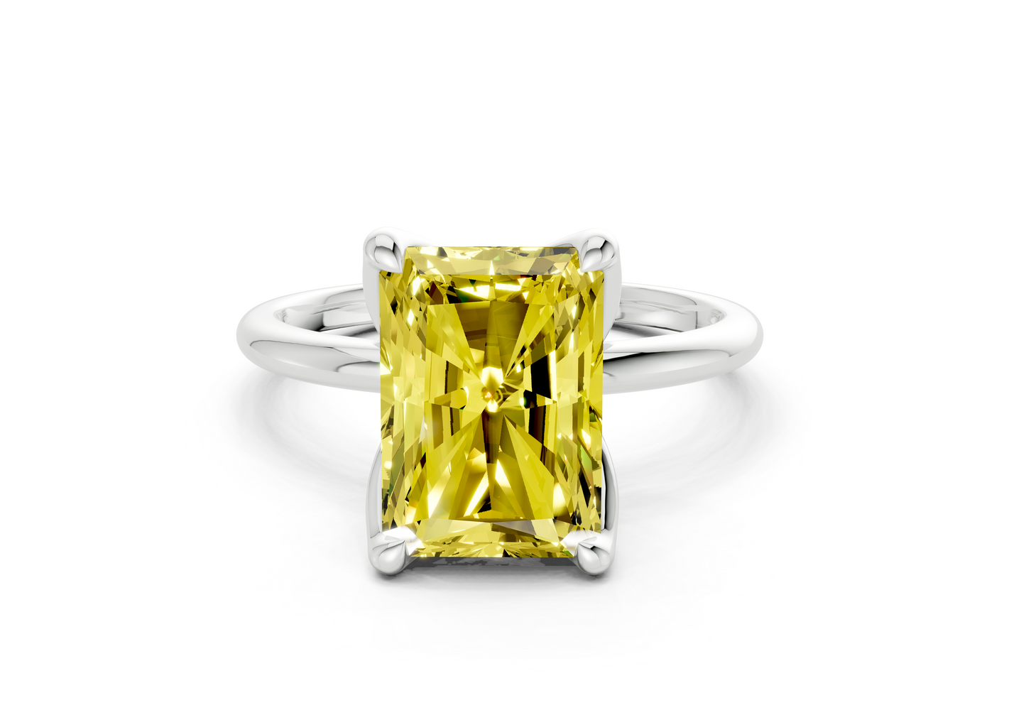 Phoenix Yellow Diamond Solitaire Radiant Cut 2mm Engagement Ring