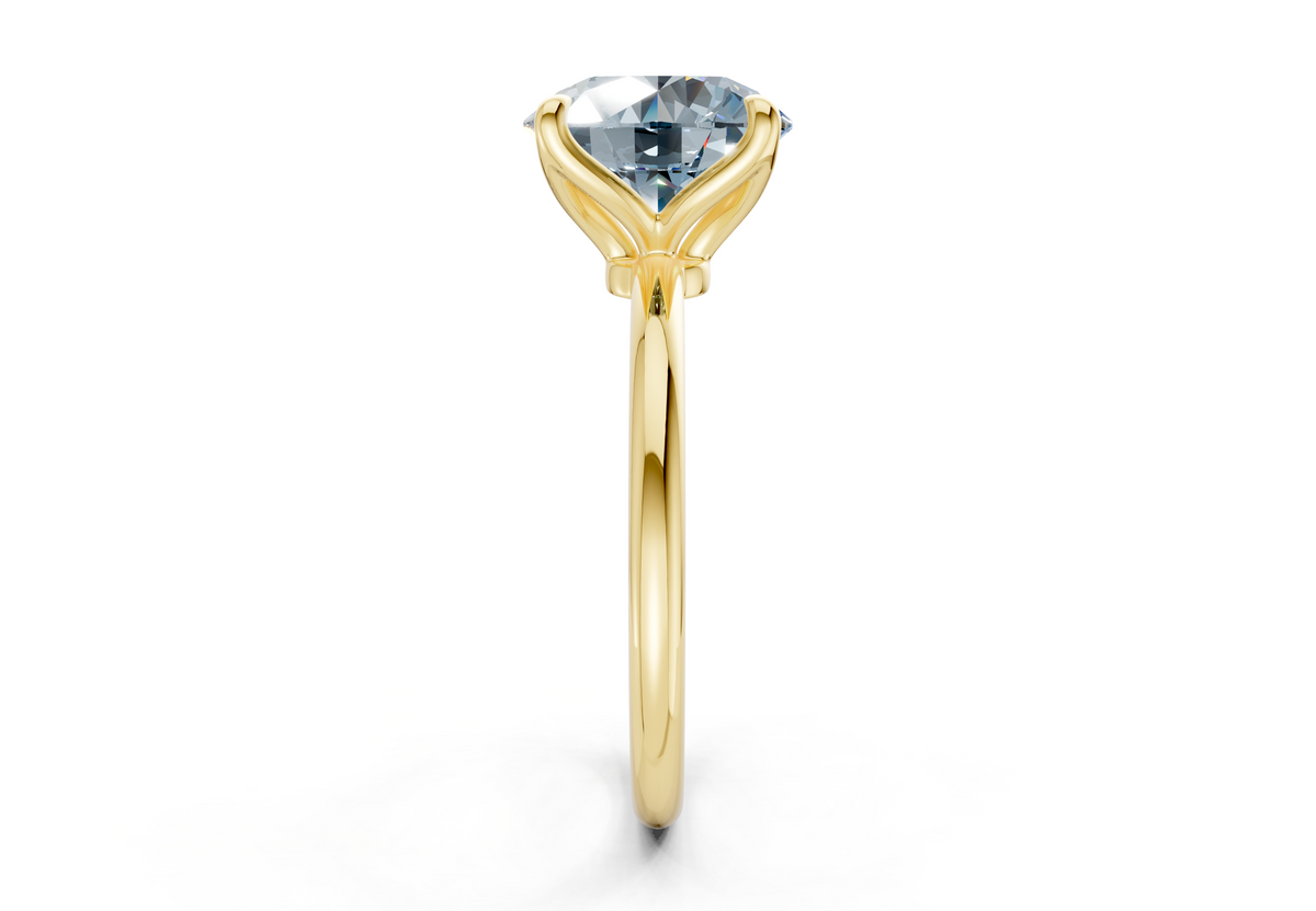 Phoenix Blue Diamond Solitaire Round Cut 1.8mm Engagement Ring