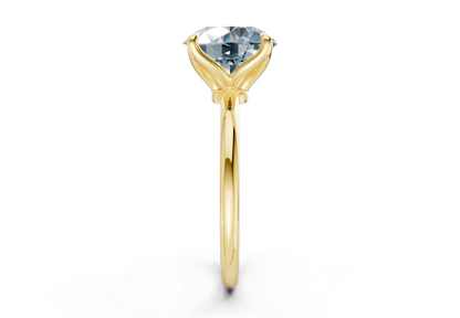 Phoenix Blue Diamond Solitaire Round Cut 2mm Engagement Ring