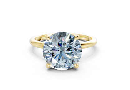 Phoenix Blue Diamond Solitaire Round Cut 2mm Engagement Ring
