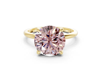 Phoenix Pink Diamond Solitaire Round Cut 2mm Engagement Ring