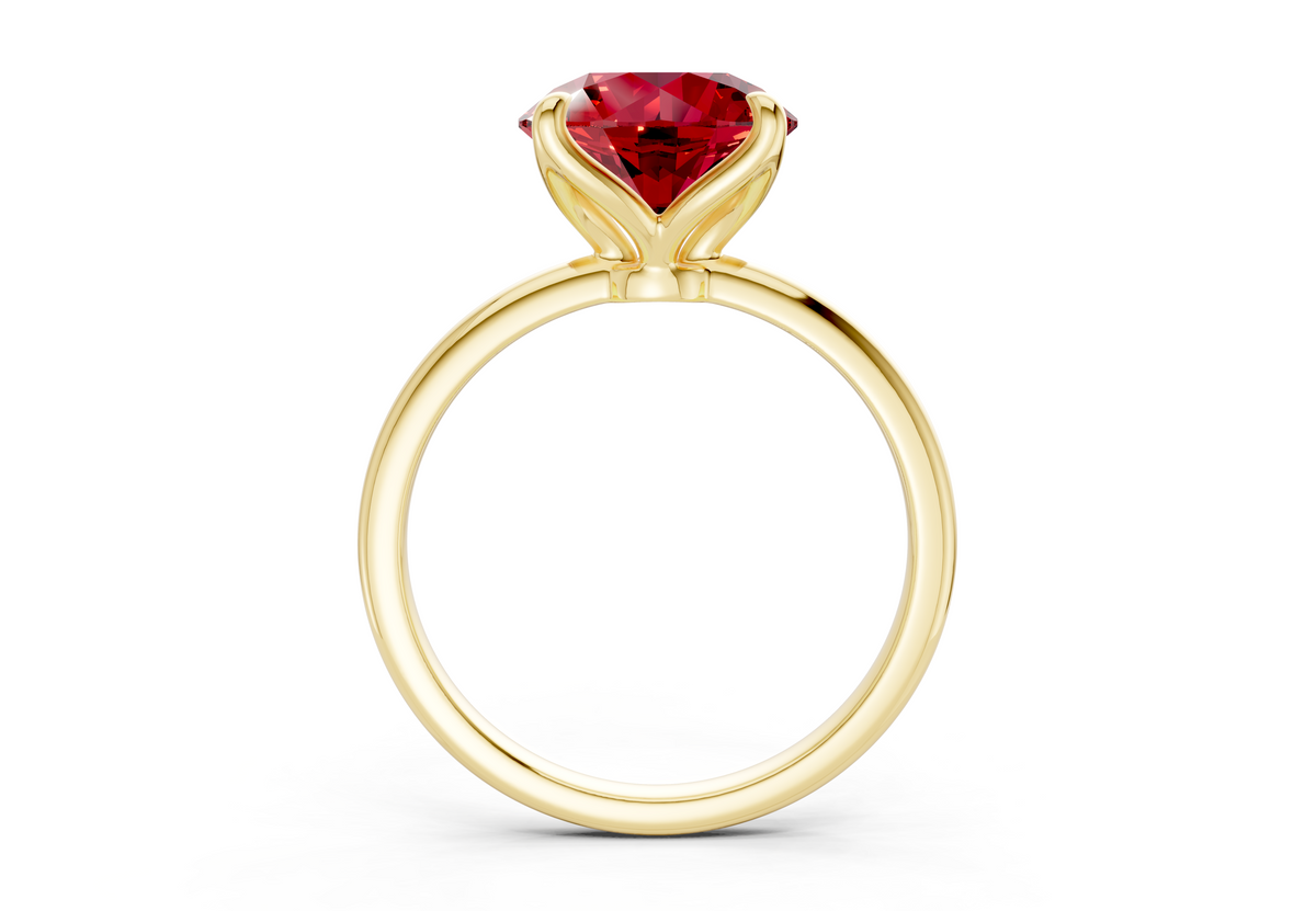 Phoenix Ruby Gemstone Solitaire Round Cut 2mm Engagement Ring