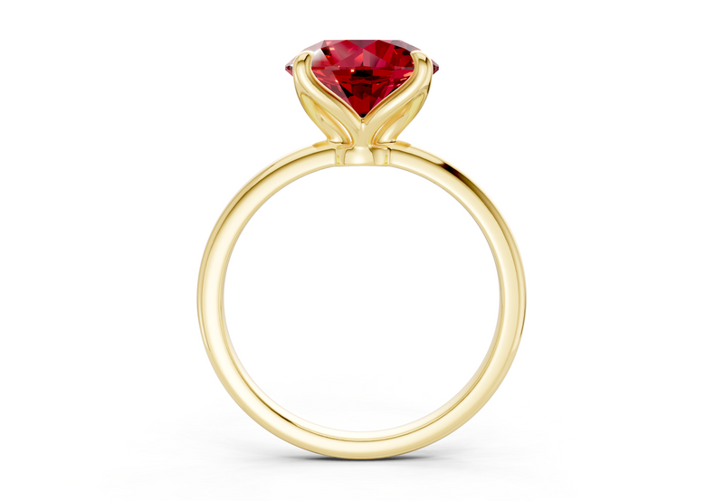 Phoenix Ruby Gemstone Solitaire Round Cut 2mm Engagement Ring
