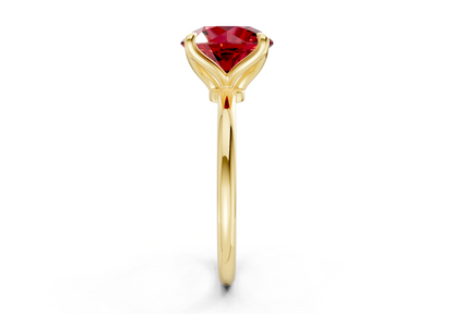 Phoenix Ruby Gemstone Solitaire Round Cut 1.8mm Engagement Ring