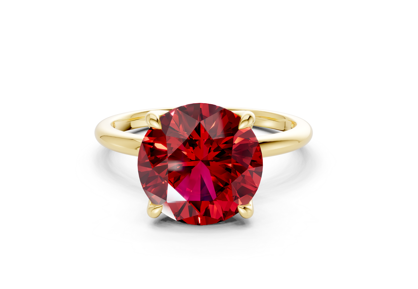 Phoenix Ruby Gemstone Solitaire Round Cut 2mm Engagement Ring