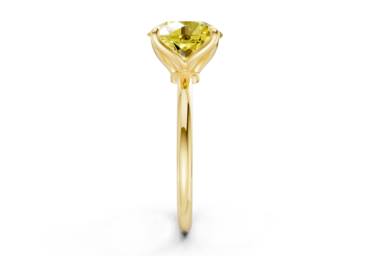 Phoenix Yellow Diamond Solitaire Round Cut 1.8mm Engagement Ring