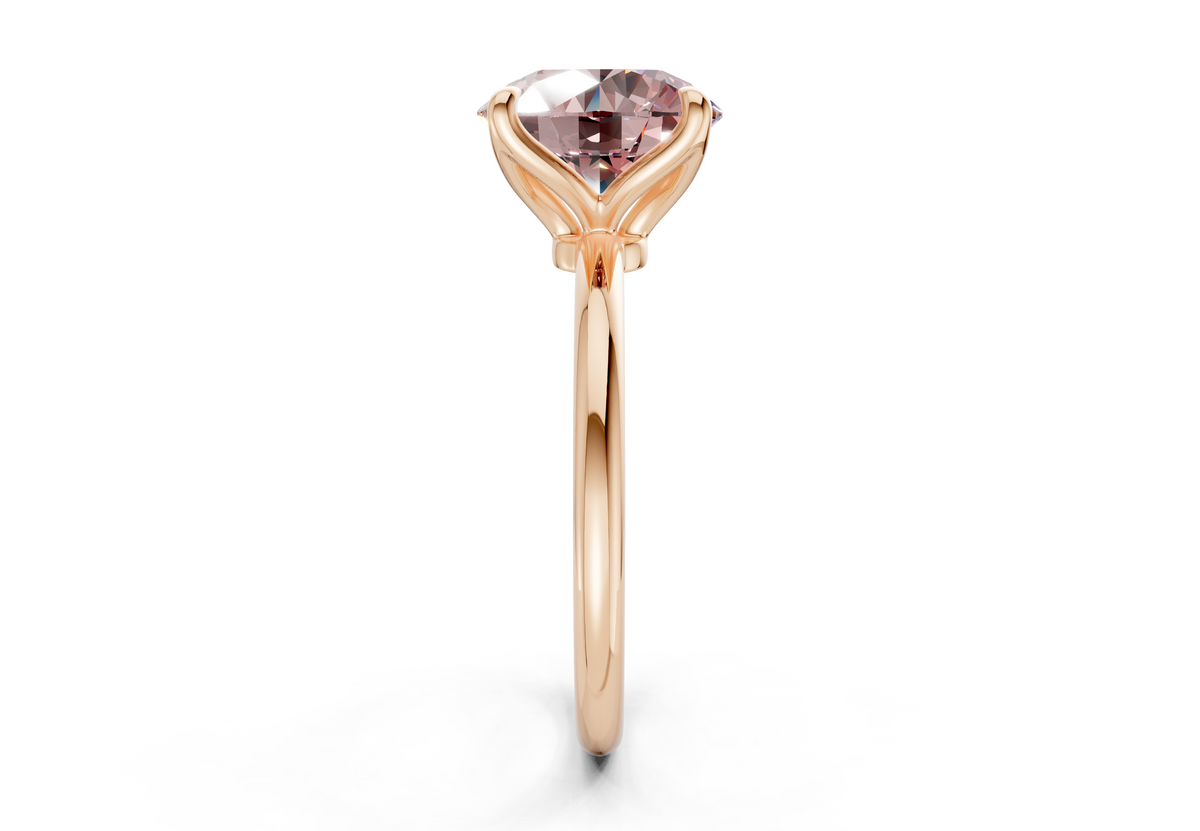 Phoenix Pink Diamond Solitaire Round Cut 2mm Engagement Ring