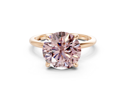 Phoenix Pink Diamond Solitaire Round Cut 2mm Engagement Ring