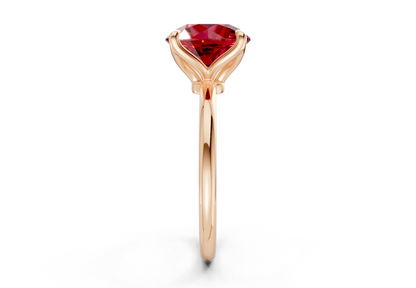 Phoenix Ruby Gemstone Solitaire Round Cut 1.8mm Engagement Ring