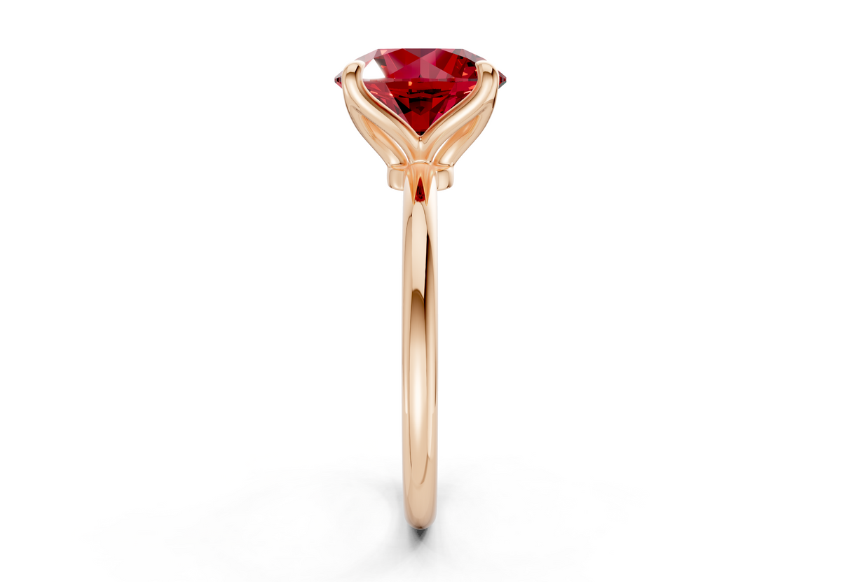 Phoenix Ruby Gemstone Solitaire Round Cut 2mm Engagement Ring