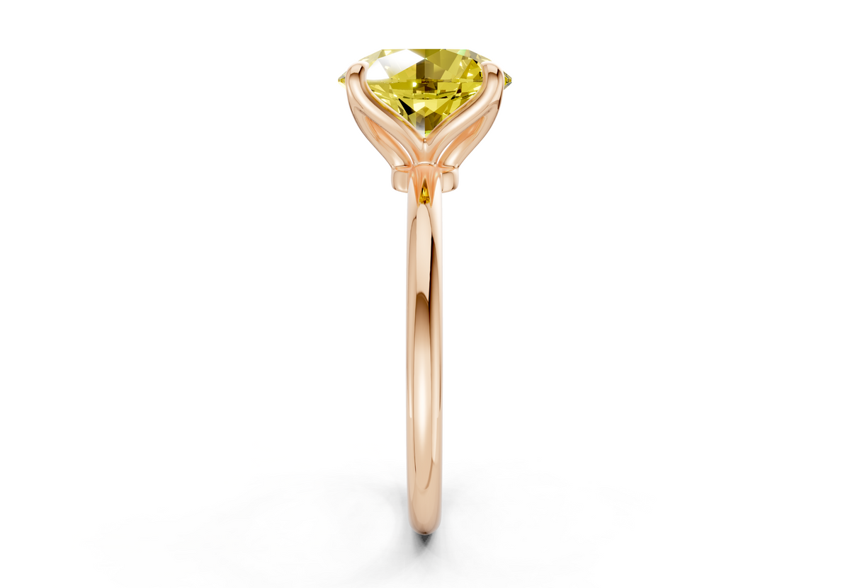 Phoenix Yellow Diamond Solitaire Round Cut 1.8mm Engagement Ring