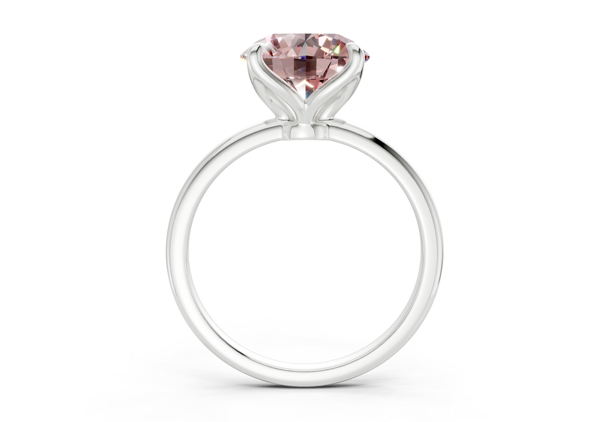 Phoenix Pink Diamond Solitaire Round Cut 2mm Engagement Ring