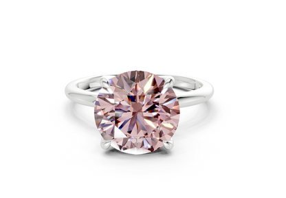 Phoenix Pink Diamond Solitaire Round Cut 2mm Engagement Ring