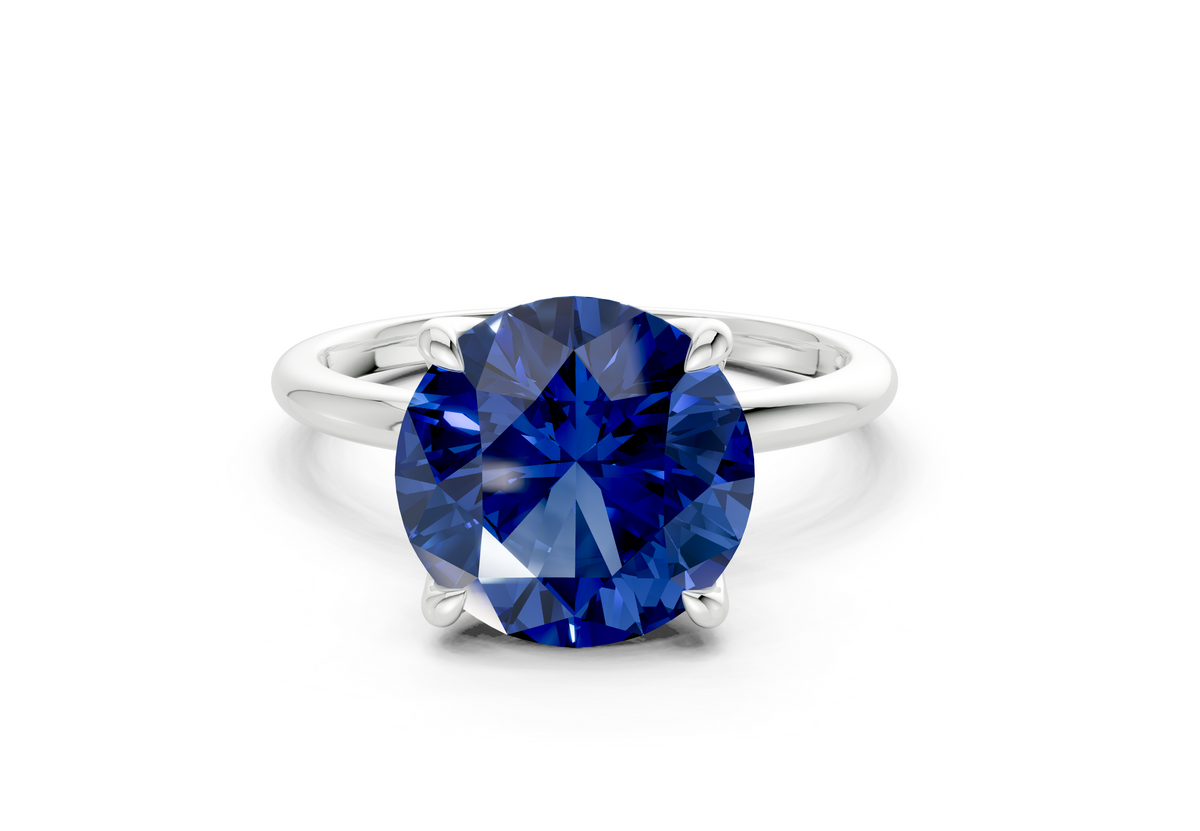 Phoenix Sapphire Gemstone Solitaire Round Cut 1.8mm Engagement Ring