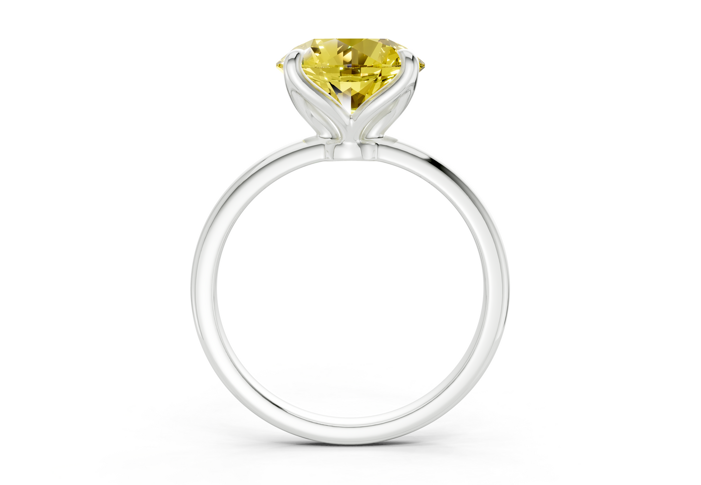 Phoenix Yellow Diamond Solitaire Round Cut 1.8mm Engagement Ring