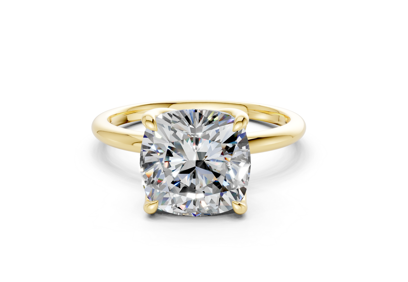 Phoenix Diamond Solitaire Cushion Squareuare Cut 1.8mm Engagement Ring