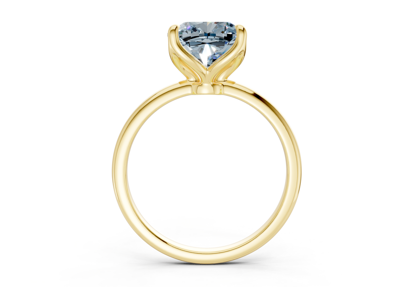 Phoenix Blue Diamond Solitaire Cushion Squareuare Cut 1.8mm Engagement Ring