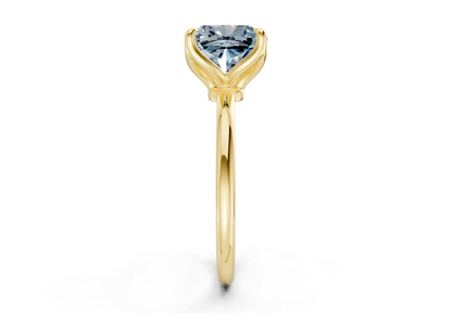 Phoenix Blue Diamond Solitaire Cushion Squareuare Cut 2mm Engagement Ring