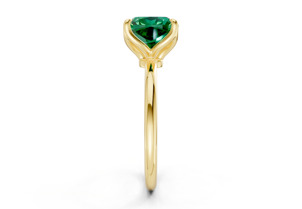 Phoenix Emerald Gemstone Solitaire Cushion Squareuare Cut 2mm Engagement Ring