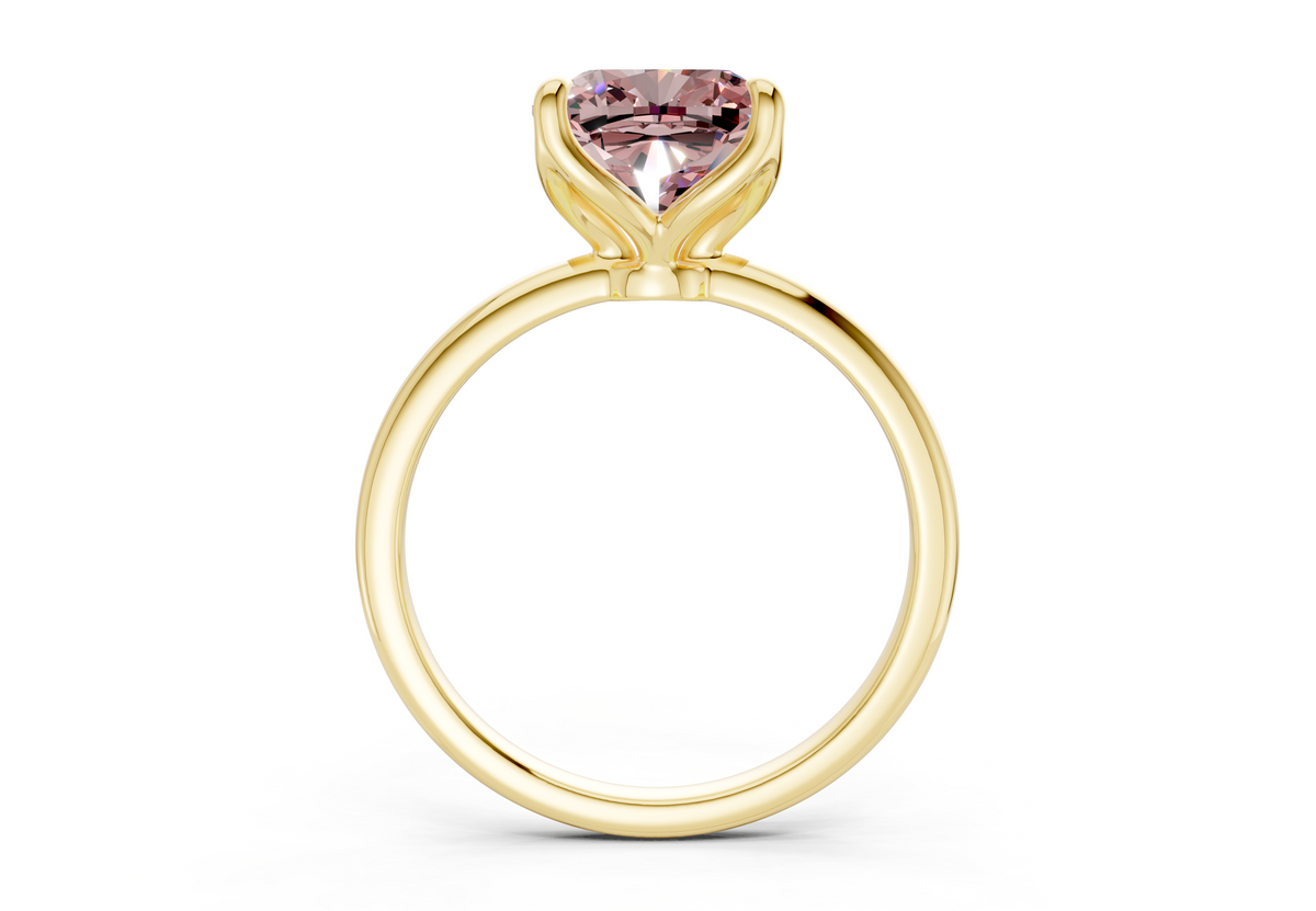 Phoenix Pink Diamond Solitaire Cushion Squareuare Cut 1.8mm Engagement Ring